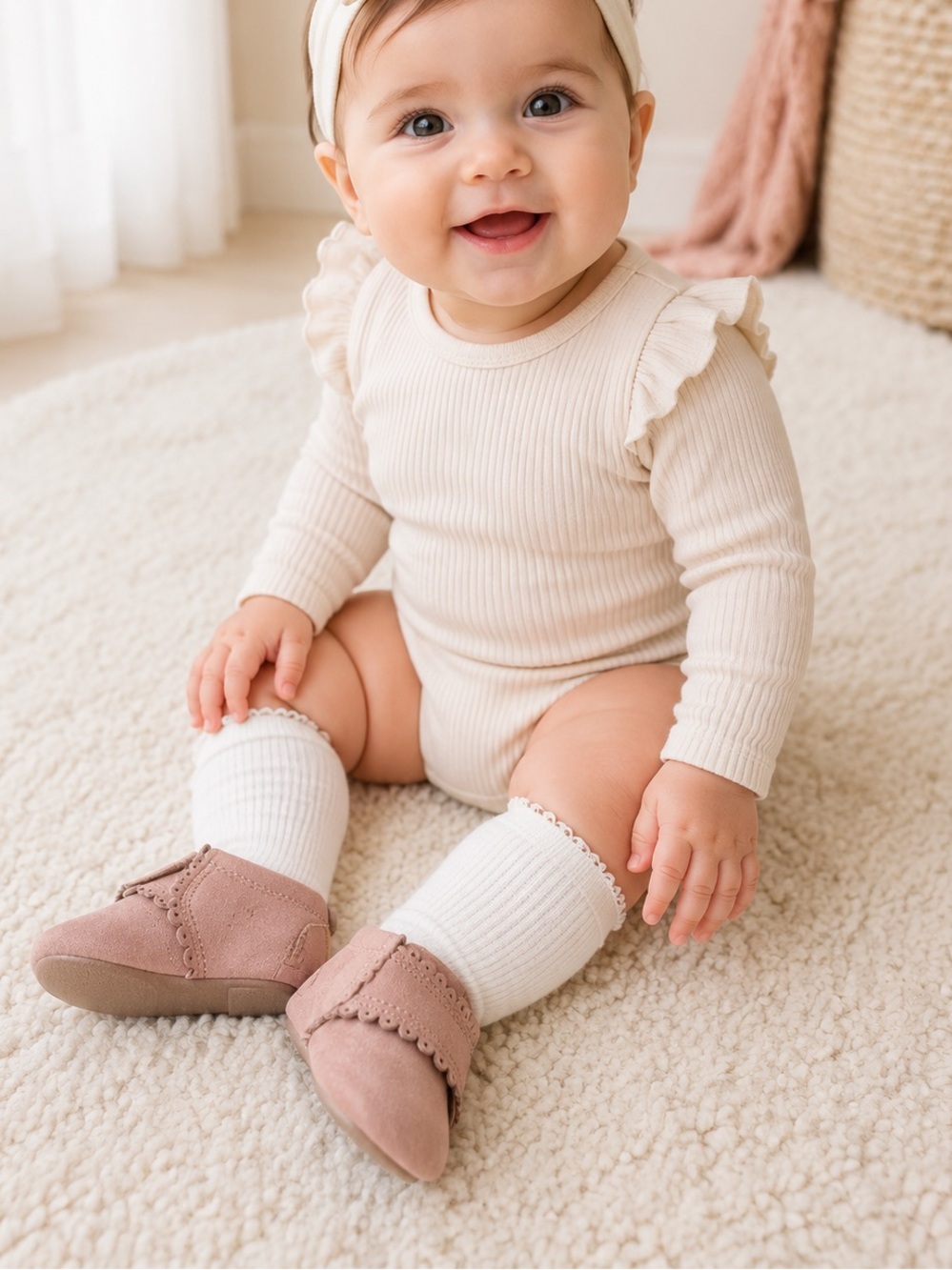 • LIVIE & LUCA • BABY FLUER DUSTY ROSE pink Size 6-12 Months Sparkly
